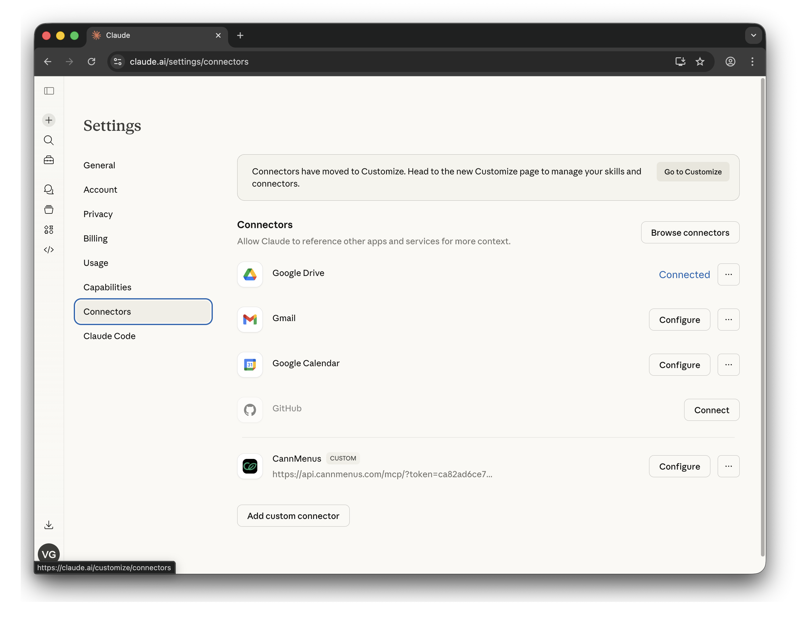 CannMenus connector added with tools listed